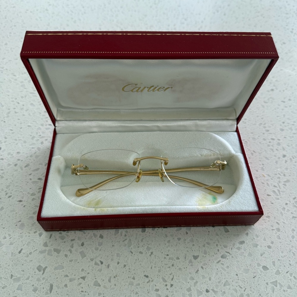 Authentic Cartier Panthere Gold Rimless Eyewear